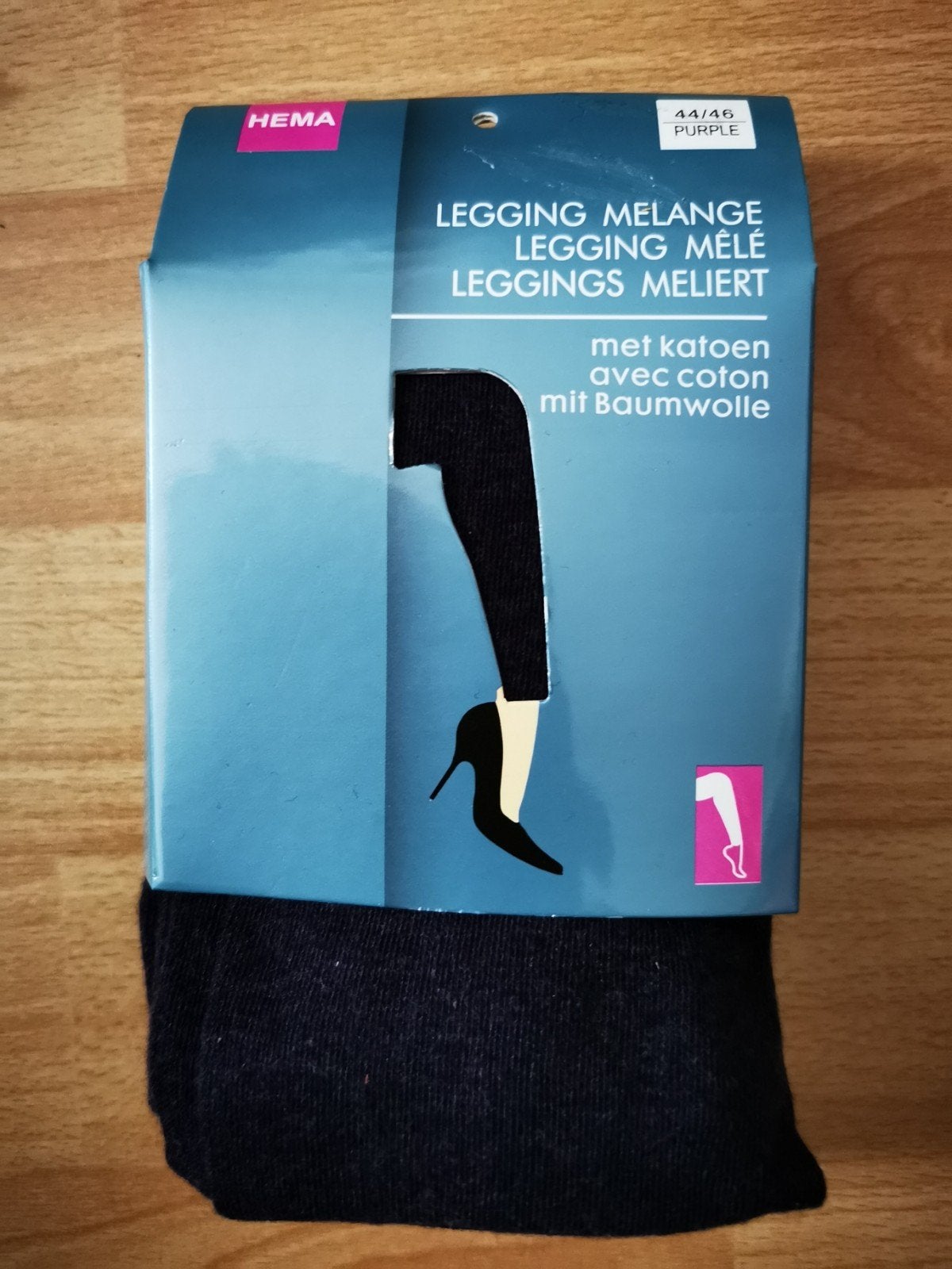 Hema legging melange met katoen maat 44/46 purple, Legging, Paars, Nieuw, Ophalen of Verzenden