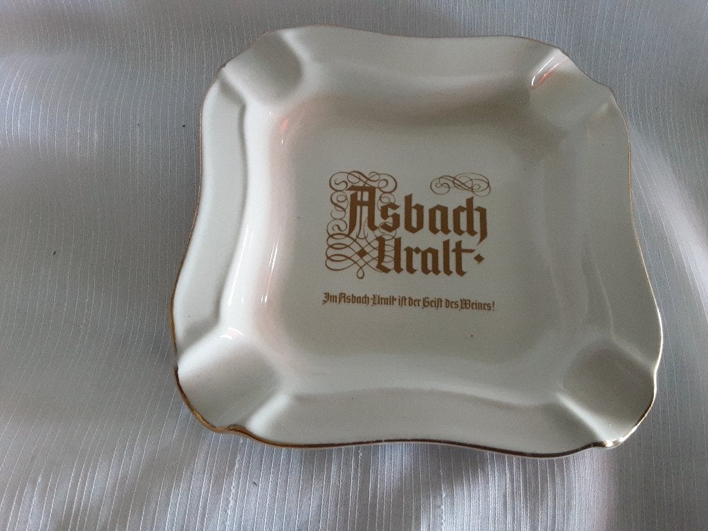 ASBACH URALT asbak, 14x14 cm, Verzamelen, Merken en Reclamevoorwerpen, Ophalen of Verzenden, Zo goed als nieuw, Gebruiksvoorwerp