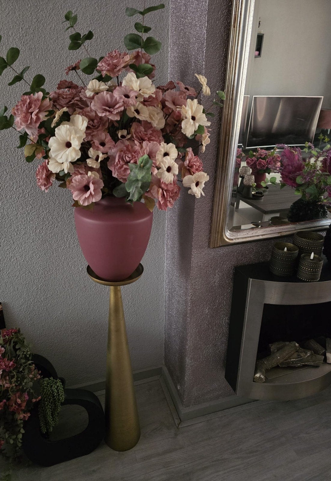 Vase the world  tugela vaas met boeket, Ophalen of Verzenden, Zo goed als nieuw, Overige kleuren, Glas