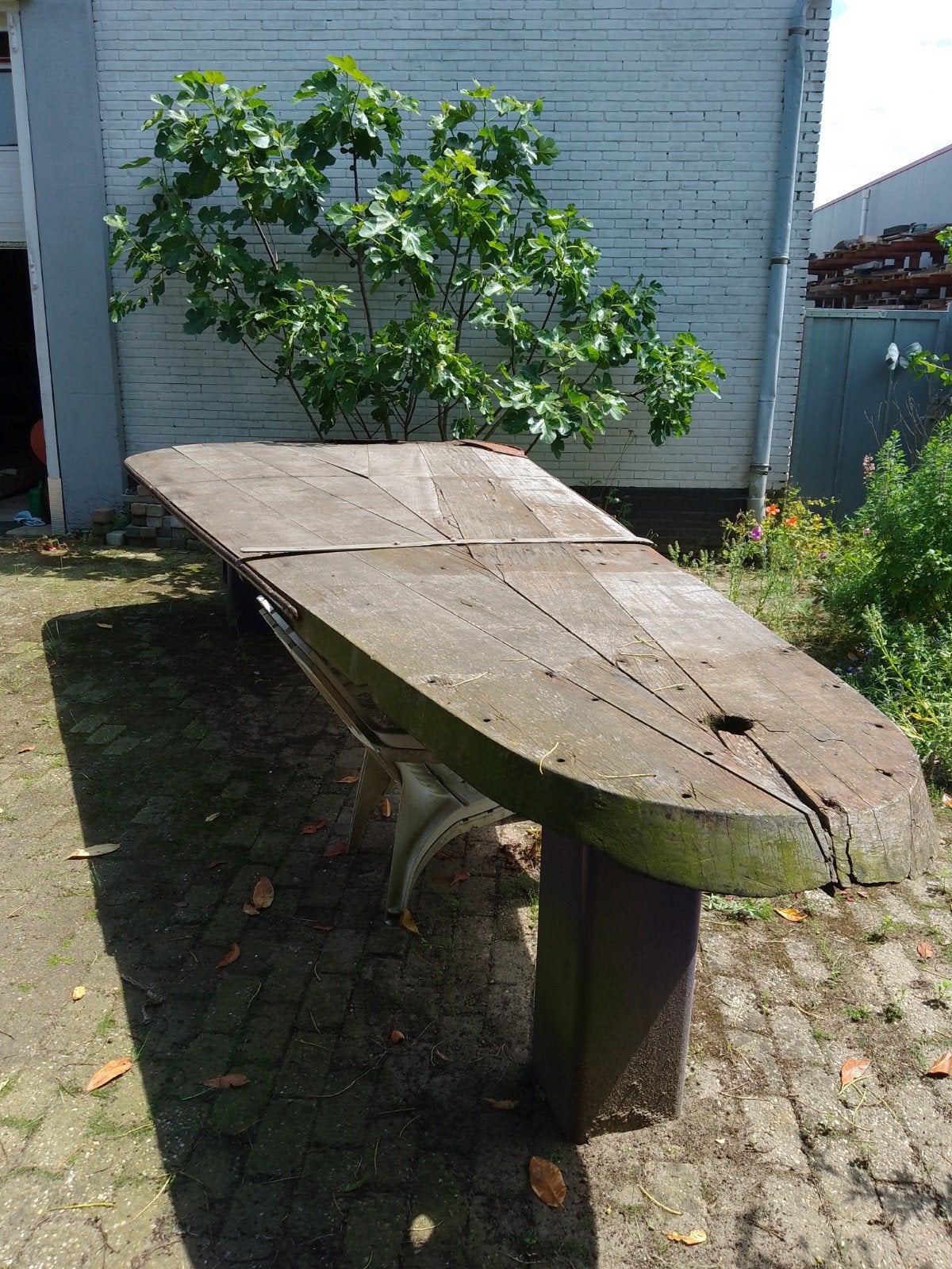 Zwaard tafel zeilschip, Tuin en Terras, Tuintafels, Ophalen, Gebruikt, Rechthoekig
