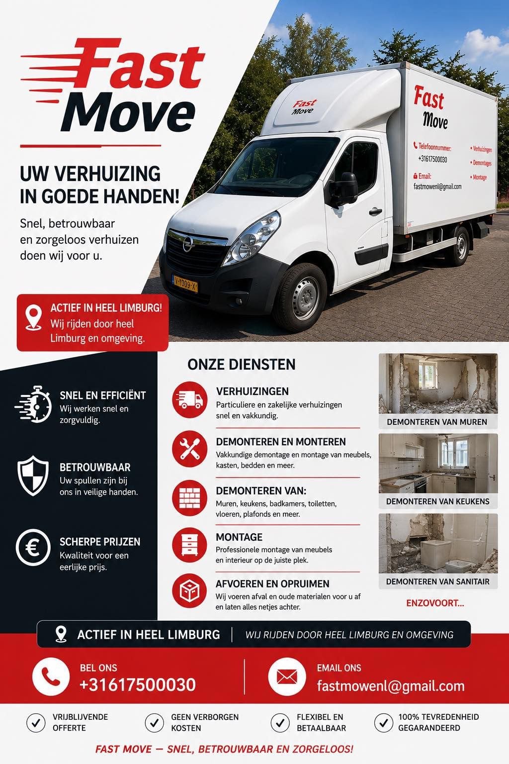 Verhuisservice Limnburg | Direct beschikbaar, Diensten en Vakmensen, Verhuizers en Opslag, Inpakservice, Verhuizen binnen Nederland