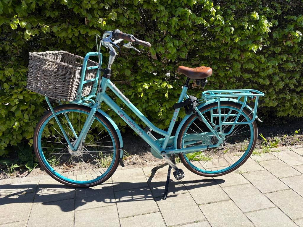 Gazelle damesfiets met mand, Ophalen, Gebruikt, Velgrem, Versnellingen