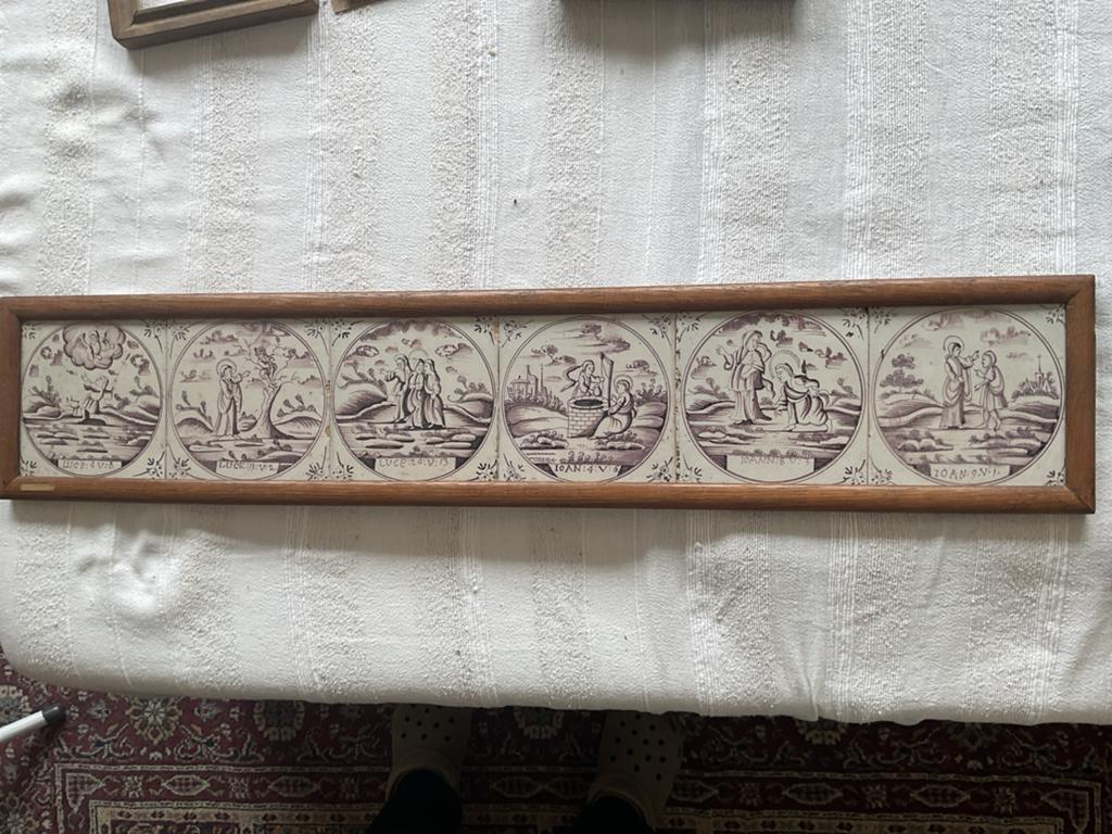 Horizontale lijst met oud-Hollandse tegels, Antiek en Kunst, Antiek | Wandborden en Tegels, Ophalen of Verzenden