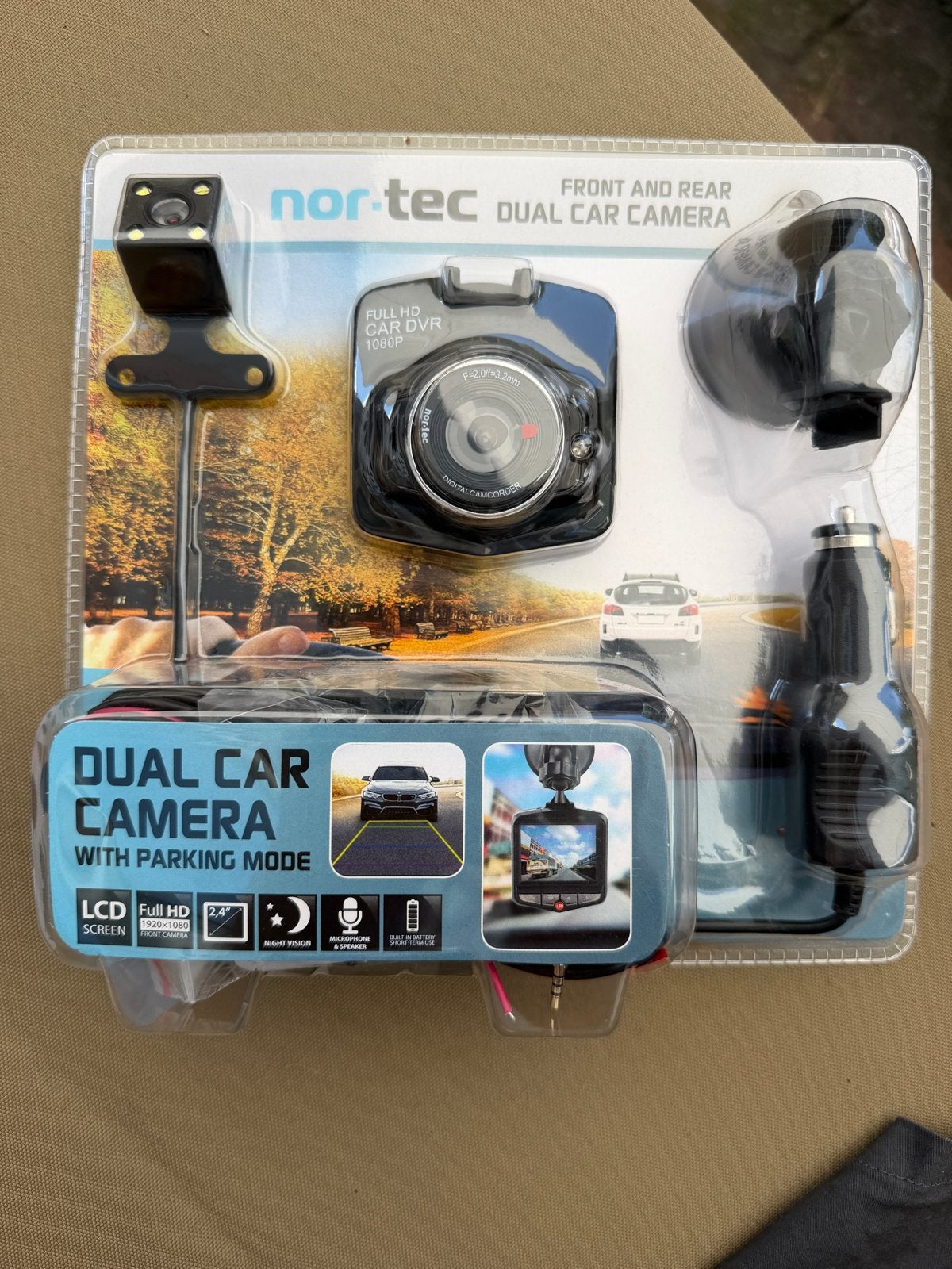 Nor-Tec Dual Car Camera - Voor en Achter met Parkeermodus, Ophalen of Verzenden, Nieuw
