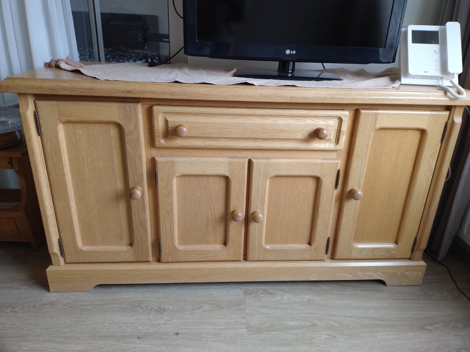 Eiken buffetkast., Huis en Inrichting, Kasten | Buffetkasten, Ophalen, Gebruikt, 25 tot 50 cm, 200 cm of meer
