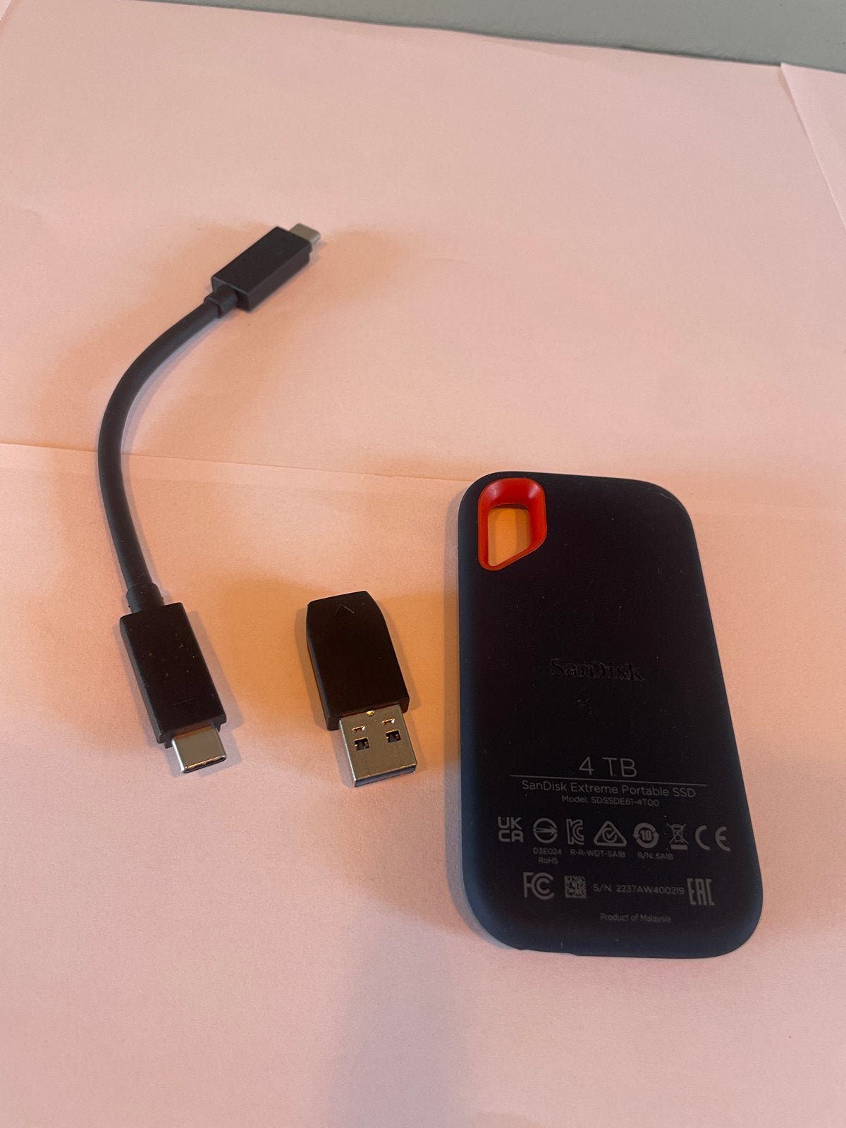 Sandisk Extreme Portable SSD 4TB Externe Opslag, Computers en Software, Server, SSD, Ophalen of Verzenden, Zo goed als nieuw