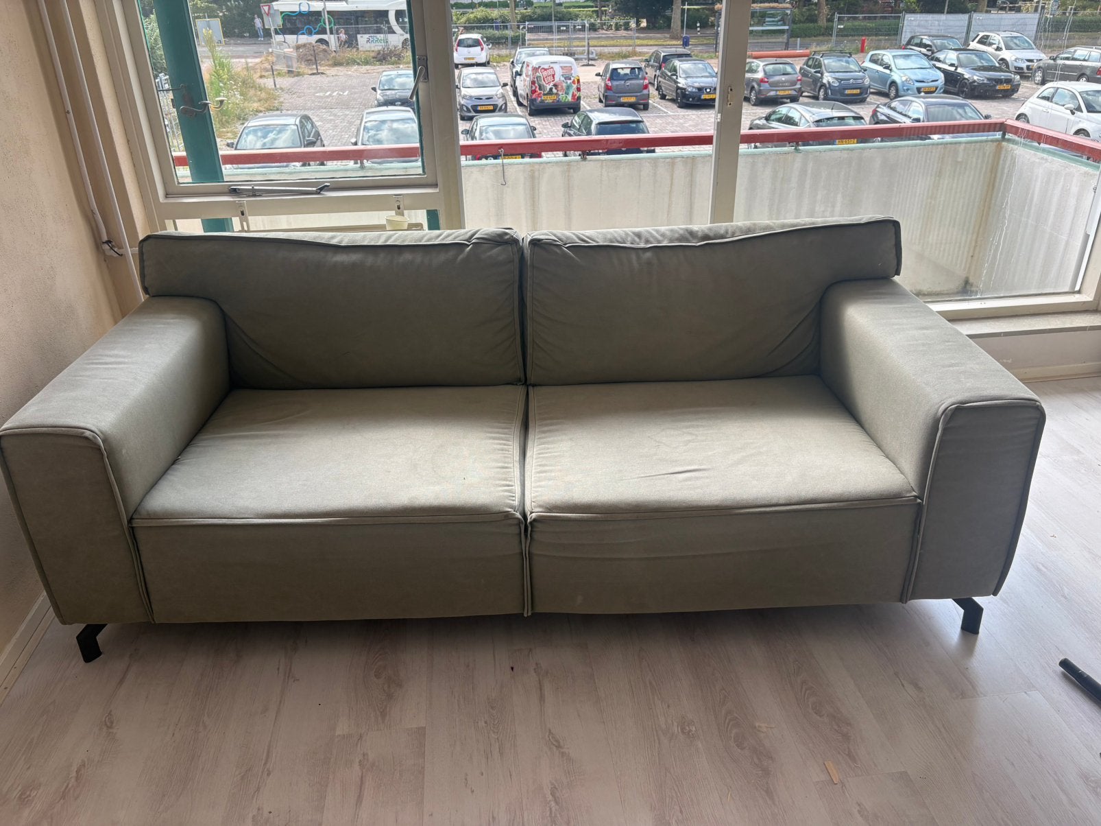 Groene bank 2,5 zita, Ophalen, Gebruikt, 75 tot 100 cm, 200 tot 250 cm