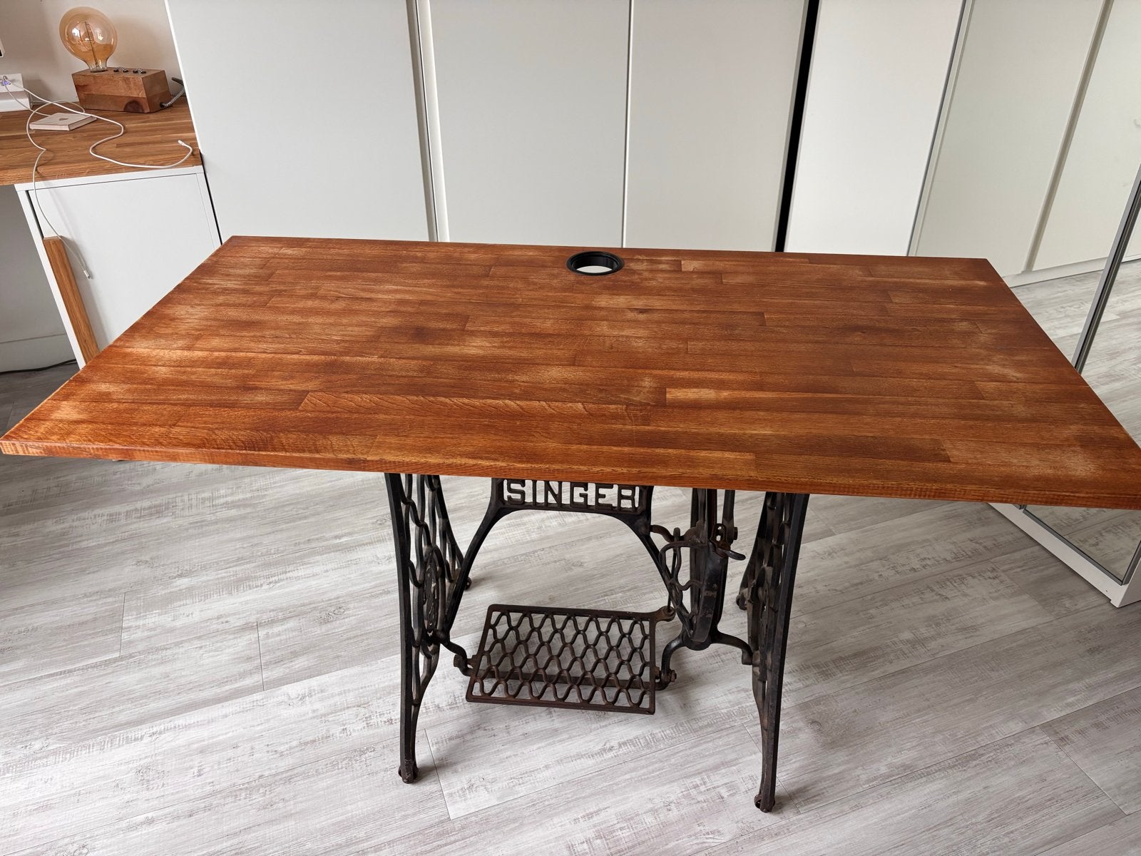 Vintage Singer Naaimachine Onderstel Tafel / bureau, Ophalen, Overige typen, Gebruikt, 120 cm