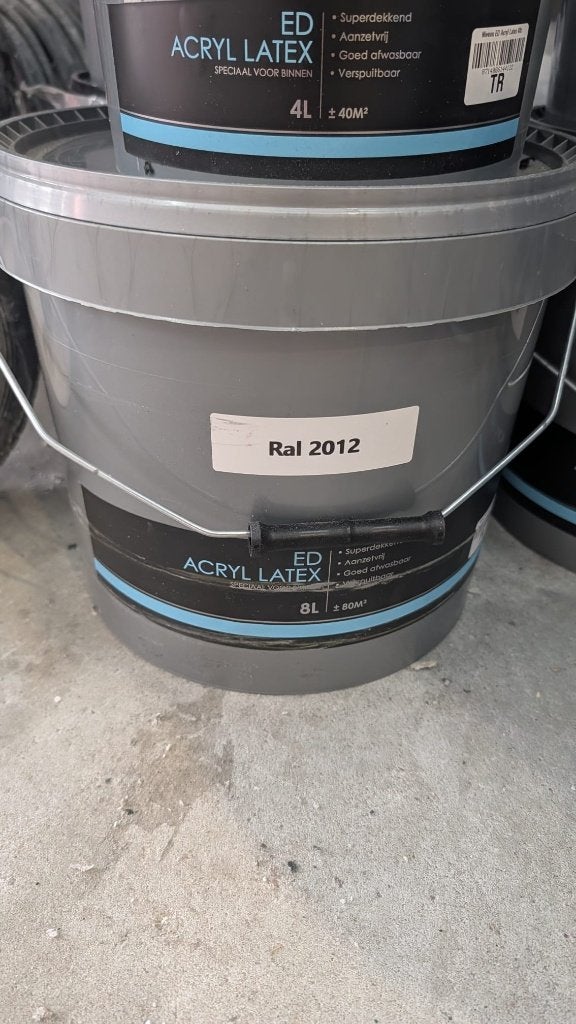 Latex Ral 2012 5x 8 liter - 1x 4 liter, Ophalen, 5 tot 10 liter, Wit, Nieuw