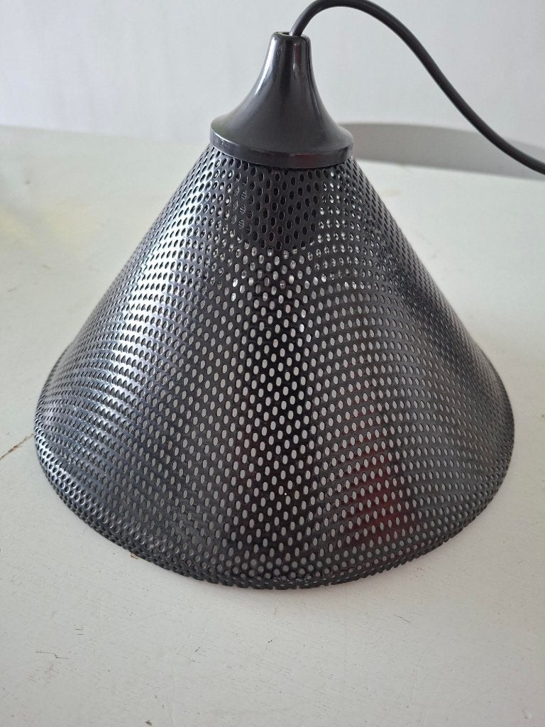 vintage hanglamp kap zwart minimalistisch Pilastro design, Hanglamp, Gebruikt, Zwart, 26 cm