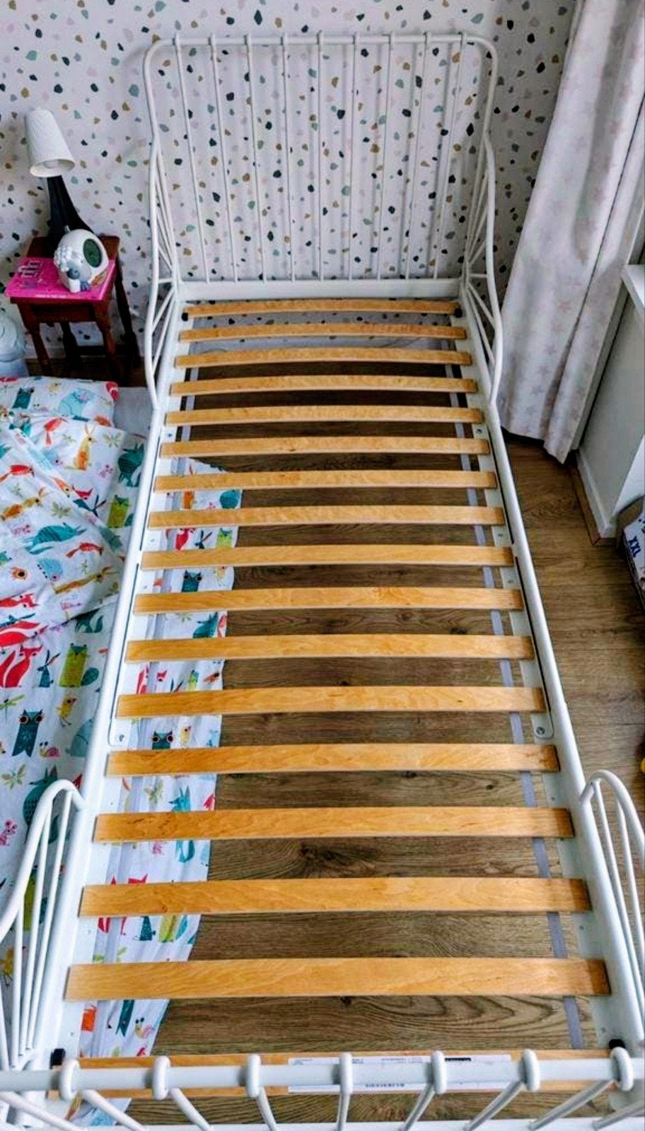 Ikea Minnen meegroeibed wit, incl. lattenbodem (120-200cm), Kinderen en Baby's, Kinderkamer | Bedden, Ophalen, 70 tot 85 cm, Zo goed als nieuw