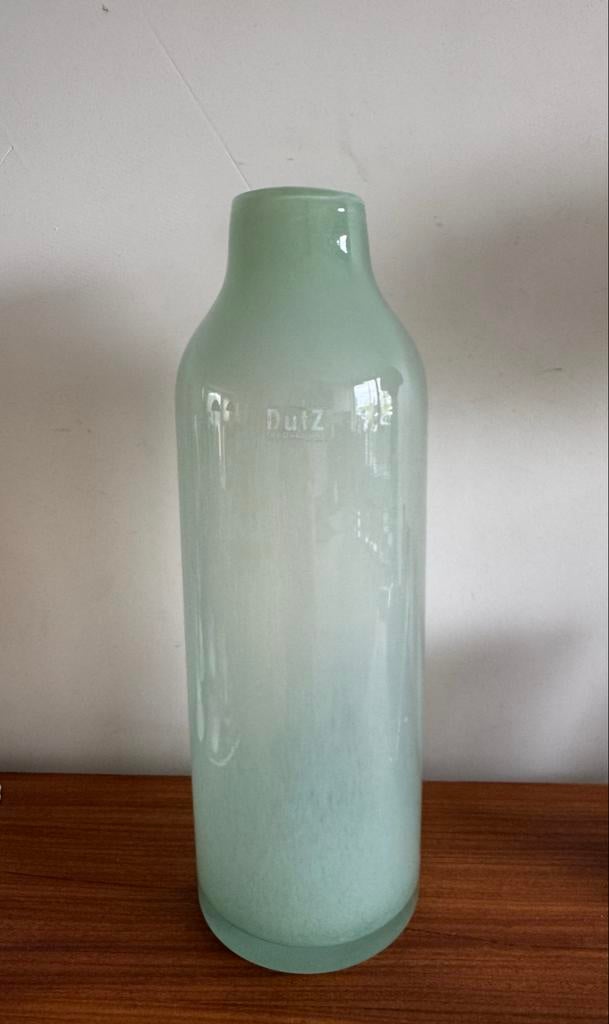 Dutz Collection Vaas Groen/blauw 40 cm, Ophalen of Verzenden, Minder dan 50 cm, Groen, Glas