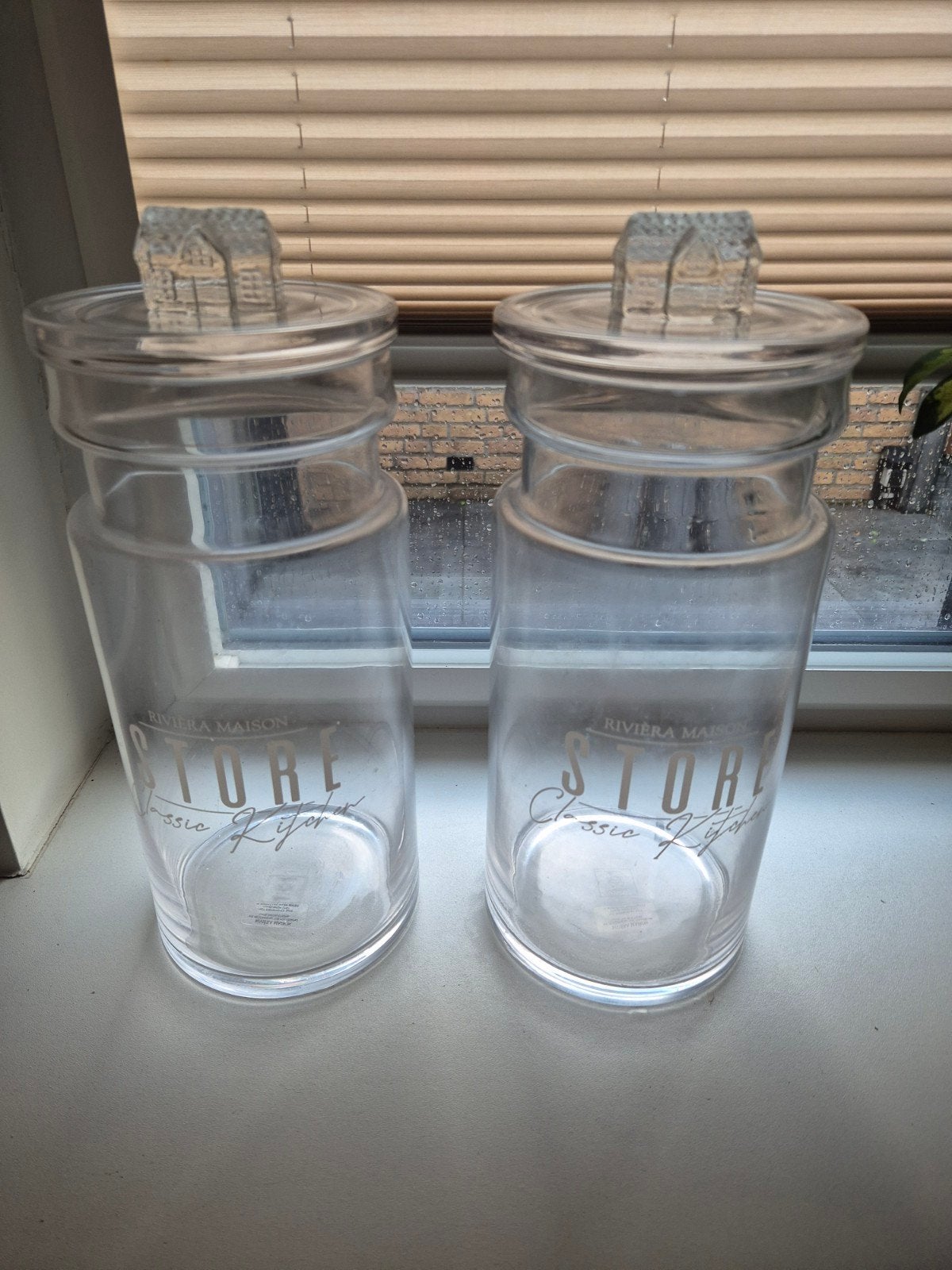 2 x Riviera Maison classic storage jar L, Ophalen, Overige typen, Overige stijlen, Glas