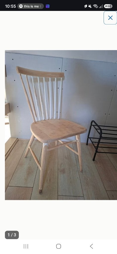 Houten stoel, Ophalen, Gebruikt, Bruin, Eén