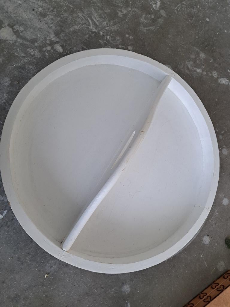 Groot rond wit dienblad met houvast diameter 45cm, Ophalen of Verzenden