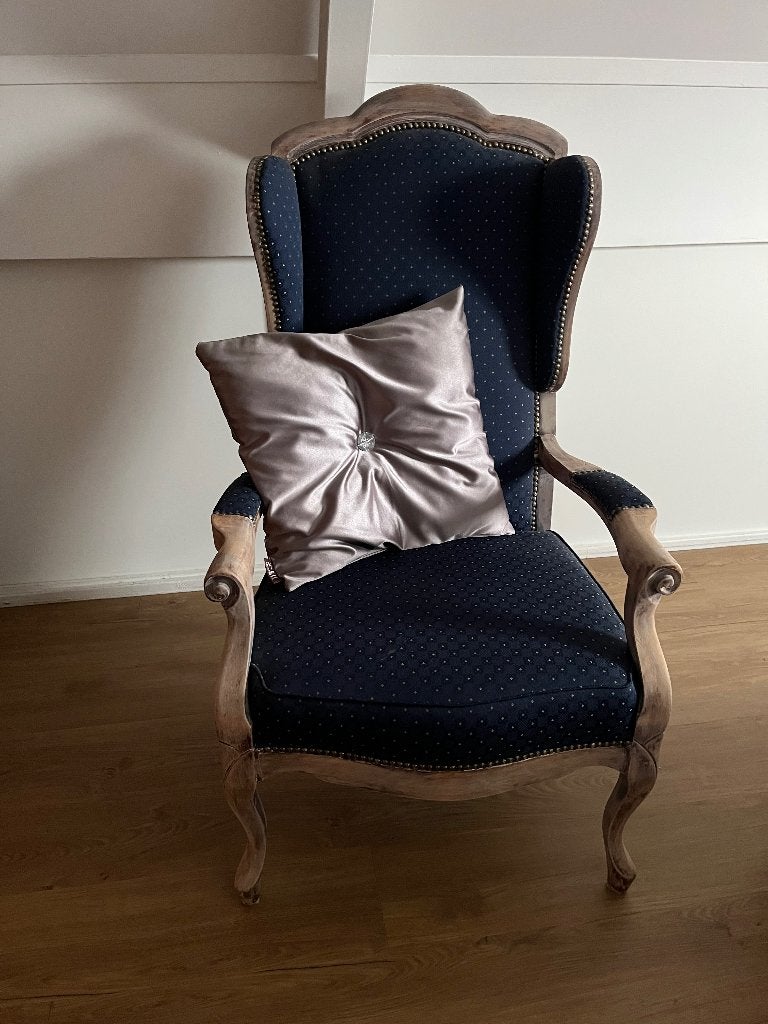 Mooie antieke barok fauteuil nieuw gestoffeerd, Ophalen, Barok, Minder dan 75 cm, Zo goed als nieuw