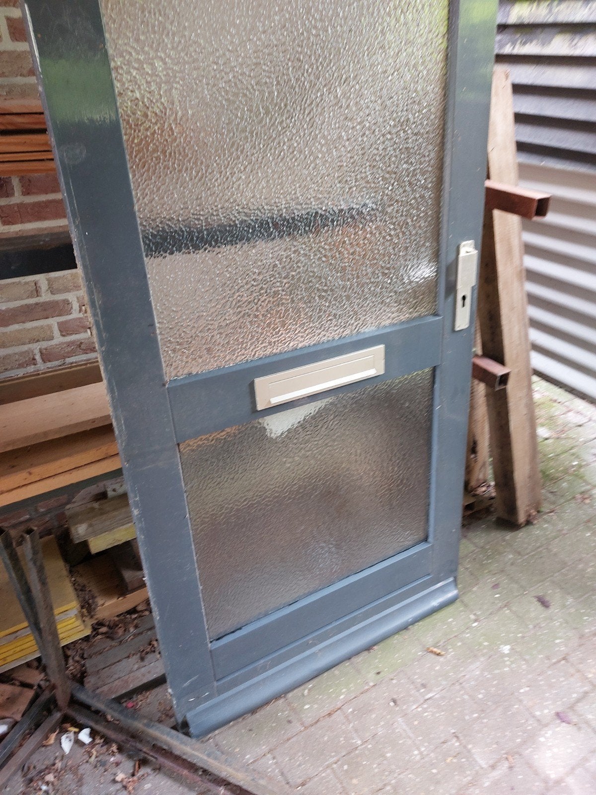 Voordeur, Ophalen, Gebruikt, 200 tot 215 cm, Glas