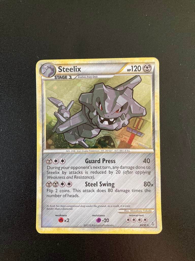 Pokemon kaart Steelix Holo, Ophalen of Verzenden, Zo goed als nieuw