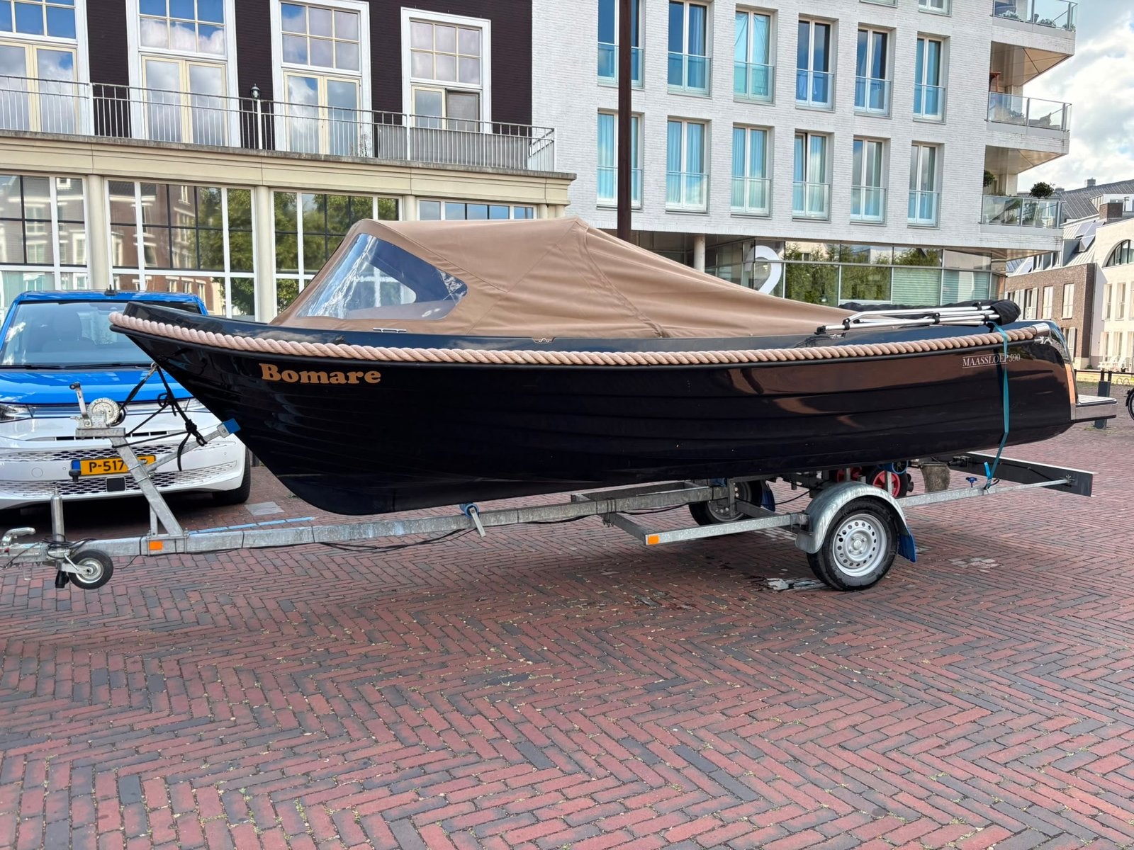 Bomare Maassloep 590 met trailer, zo goed als nieuw, Ophalen, Zo goed als nieuw, Maxima, Kabelaring
