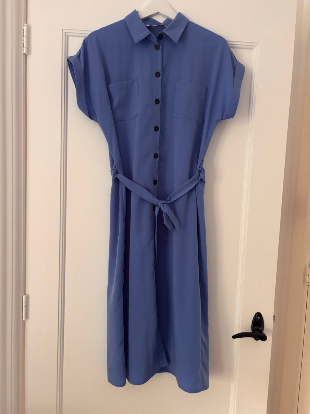 Lichtblauwe Only Jurk Maat 36 met Ceintuur, Verzenden, Zo goed als nieuw, Maat 36 (S), Blauw