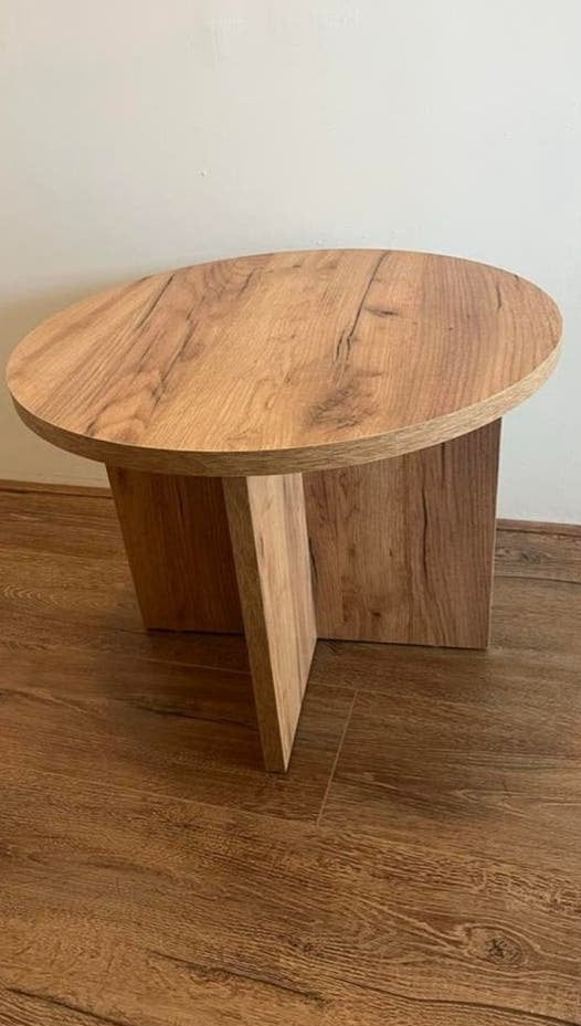 Salontafel eiken hout jysk, Ophalen, Minder dan 45 cm, Rond, 55 tot 75 cm