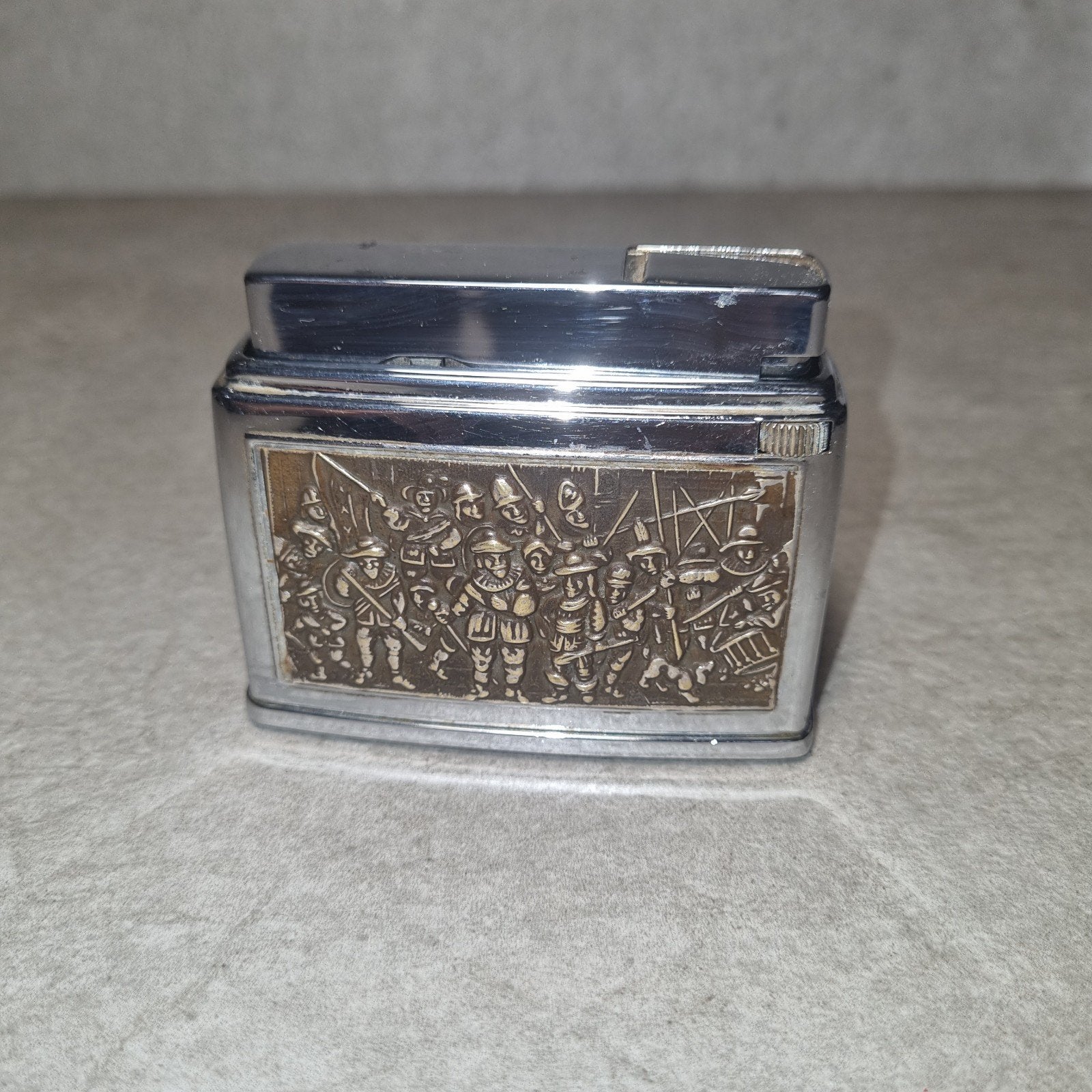 Vintage Fisher Butaan Tafelaansteker met Slagveld Reliëf, Ophalen of Verzenden