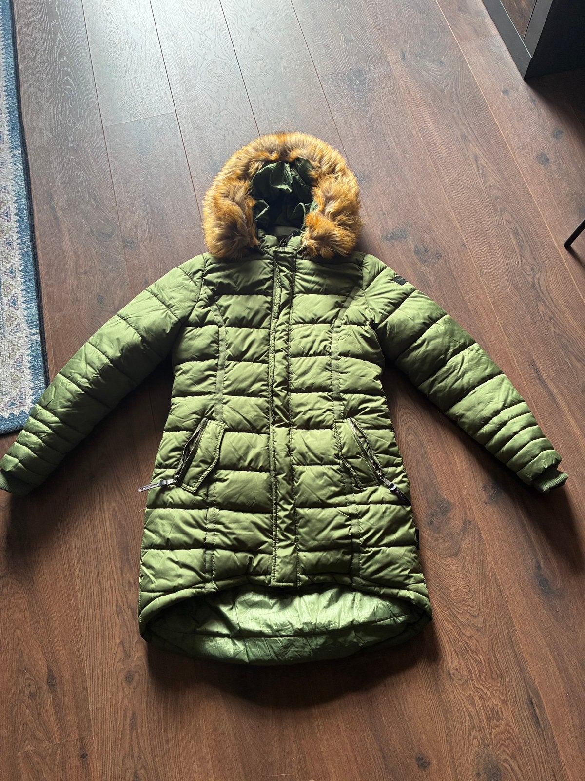 Navahoo winterjas dames olijf groen met bontkraag  maat M, Ophalen, Zo goed als nieuw, Maat 38/40 (M), Groen