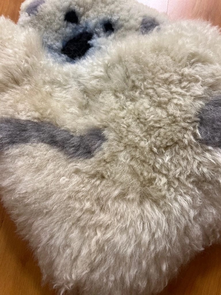 Schapenvacht kussentje panda patroon, Wit, Vierkant, Djt@dejuistetoon.eu, Ophalen of Verzenden