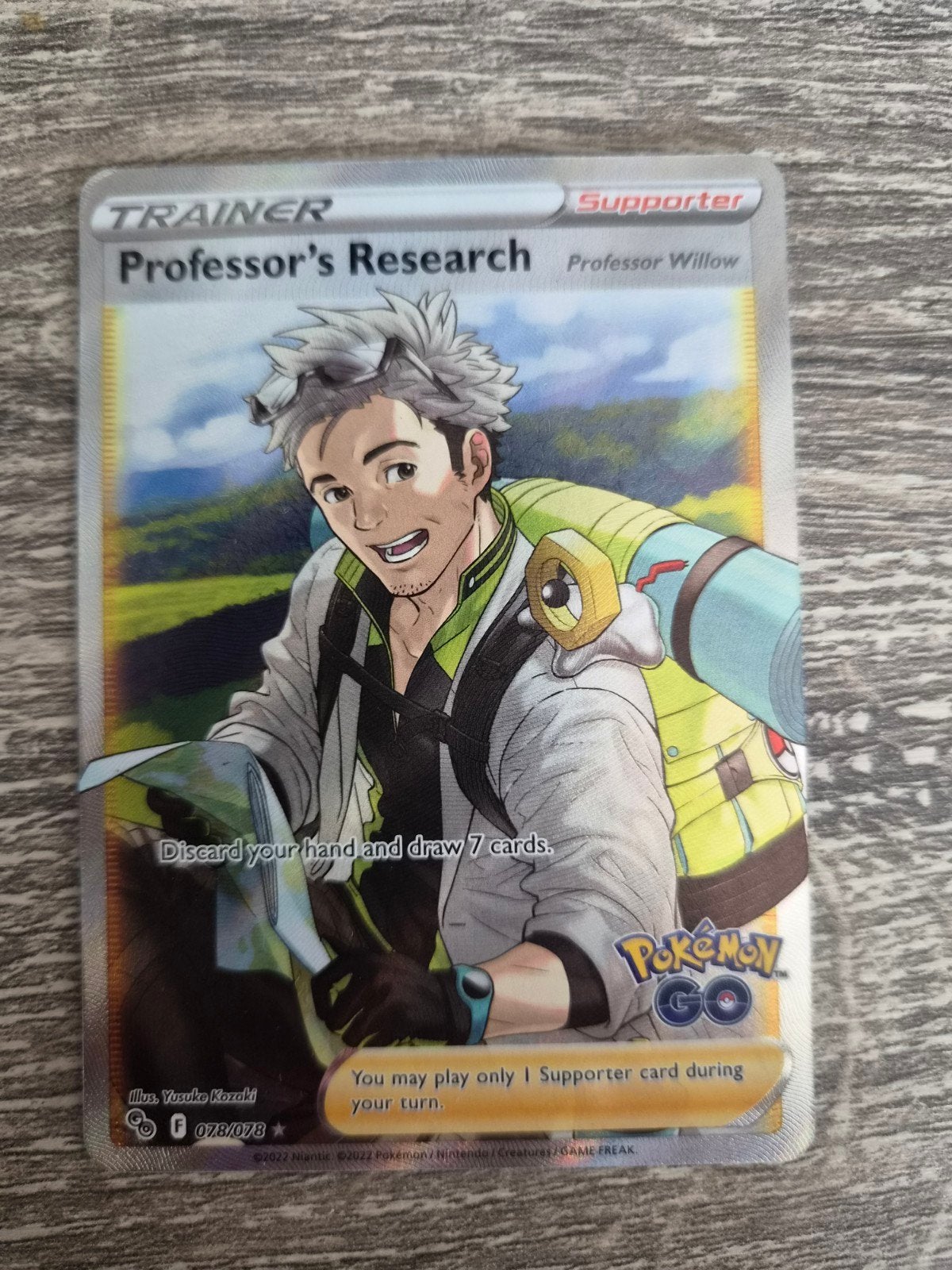 Professor's Research Pokémon GO, Ophalen of Verzenden, Zo goed als nieuw, Losse kaart, Foil
