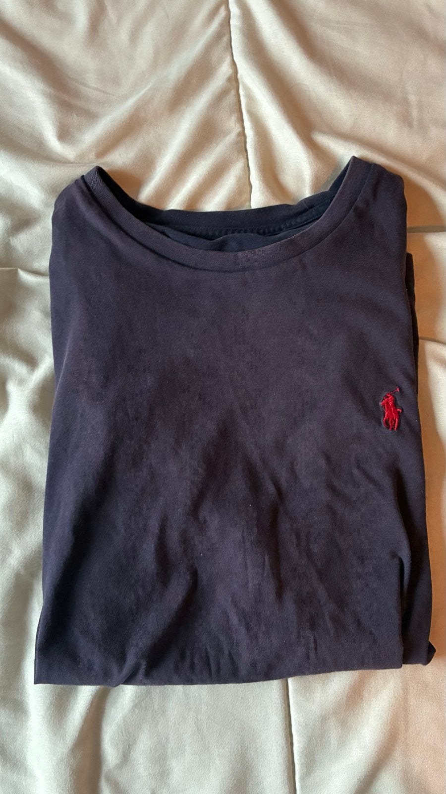 Polo Ralph Lauren T-shirt - Donkerblauw met rood logo, Ophalen of Verzenden, Gedragen, Overige maten, Blauw
