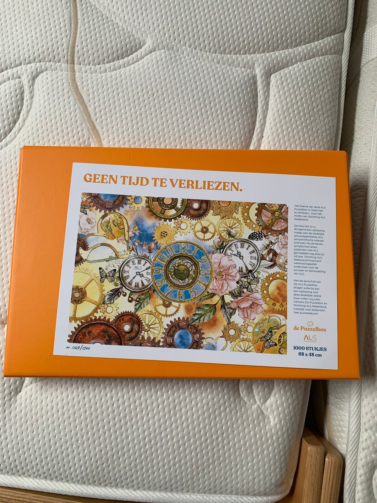 De Puzzelbox ALS - Geen Tijd Te Verliezen (1000 stukjes), Hobby en Vrije tijd, Denksport en Puzzels, Ophalen of Verzenden, 500 t/m 1500 stukjes