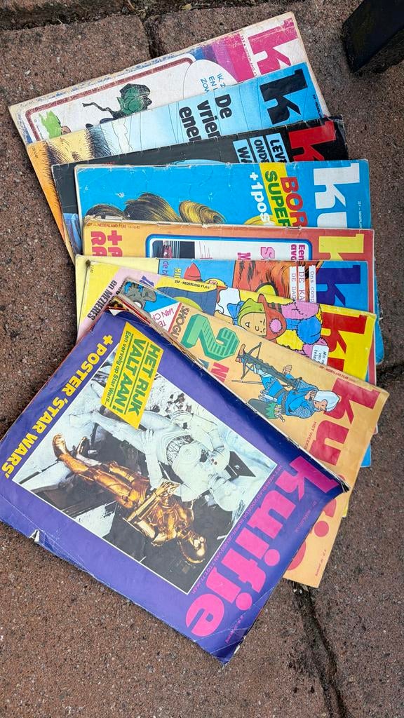 9 oude Kuifje tijdschriften - nostalgie uit de jaren '80, Ophalen of Verzenden, Gelezen, Overige typen