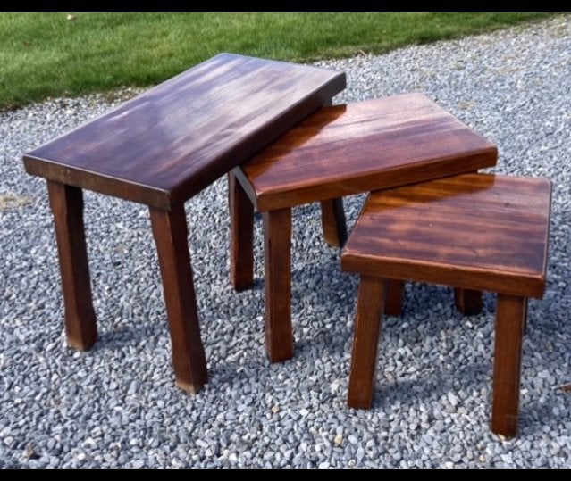 Nesting tables mimiset vintage eiken, Ophalen, Gebruikt