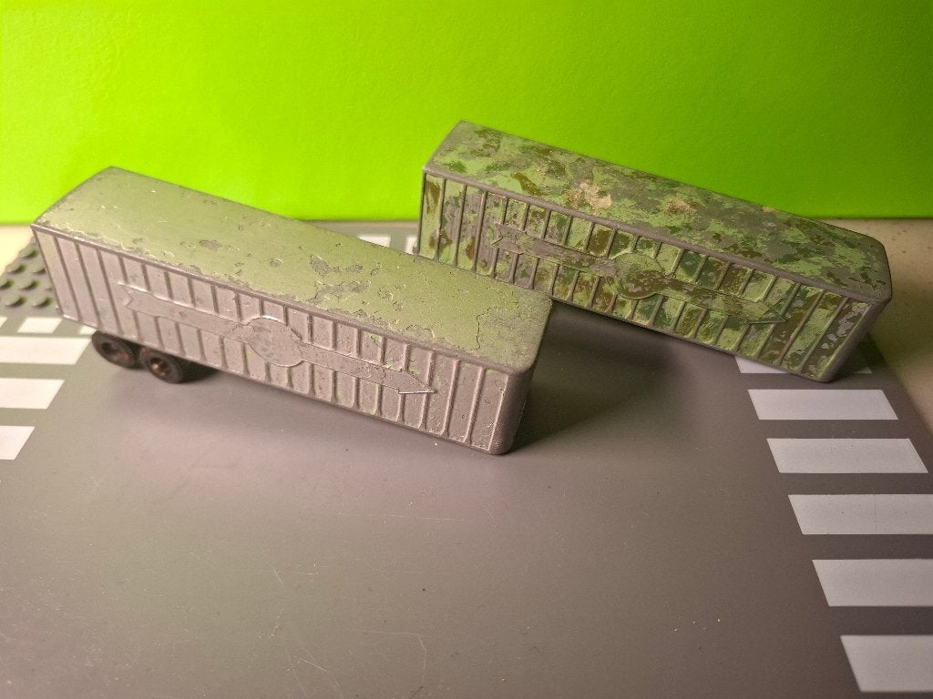 Matchbox - Inter-State Double-Freighter Trailer 2x, Hobby en Vrije tijd, Modelauto's | Overige schalen, Gebruikt, Bus of Vrachtwagen