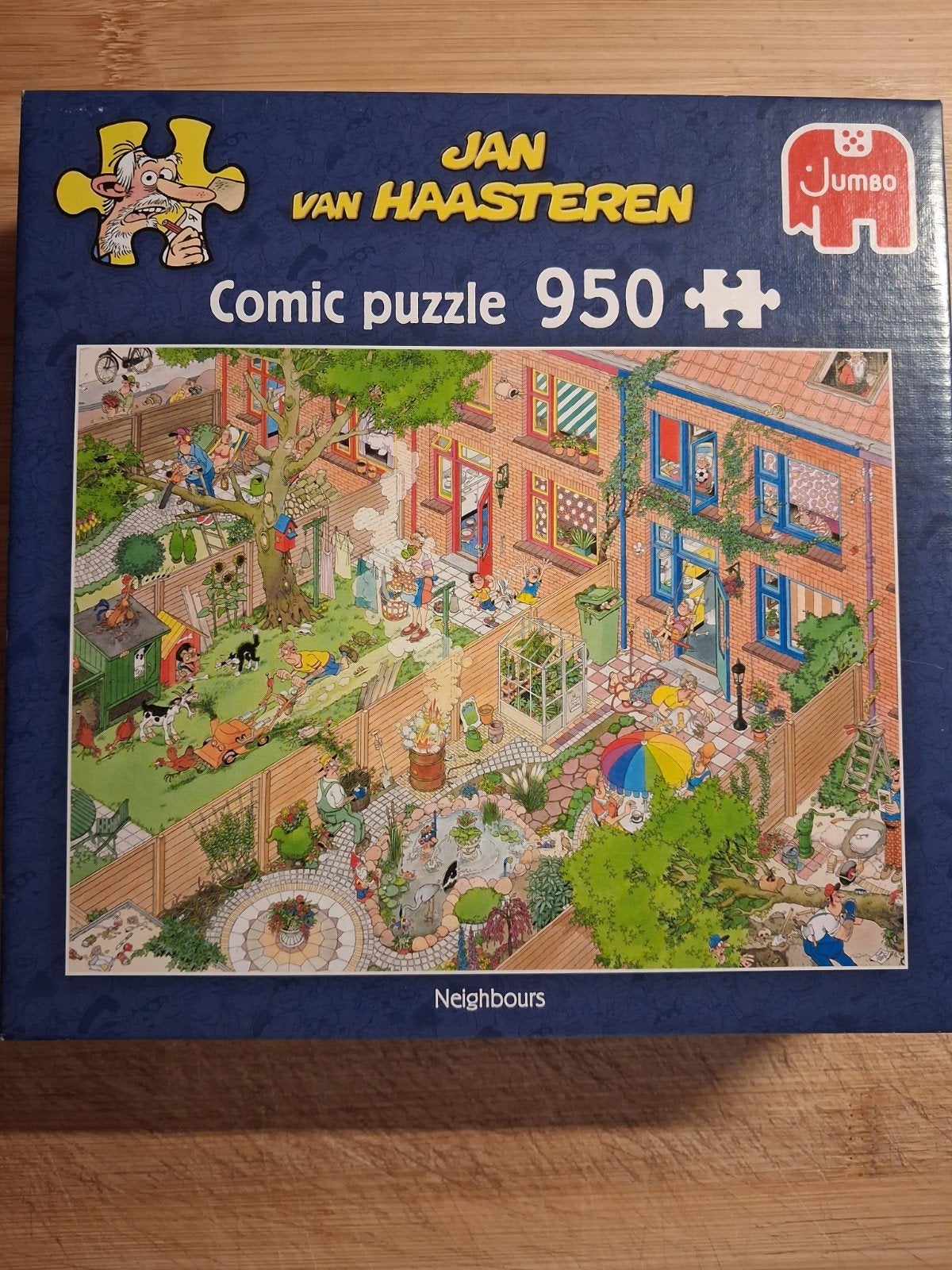 Jan van Haasteren Comic Puzzel - Neighbours (950 stukjes), Hobby en Vrije tijd, Ophalen of Verzenden, 500 t/m 1500 stukjes, Gebruikt
