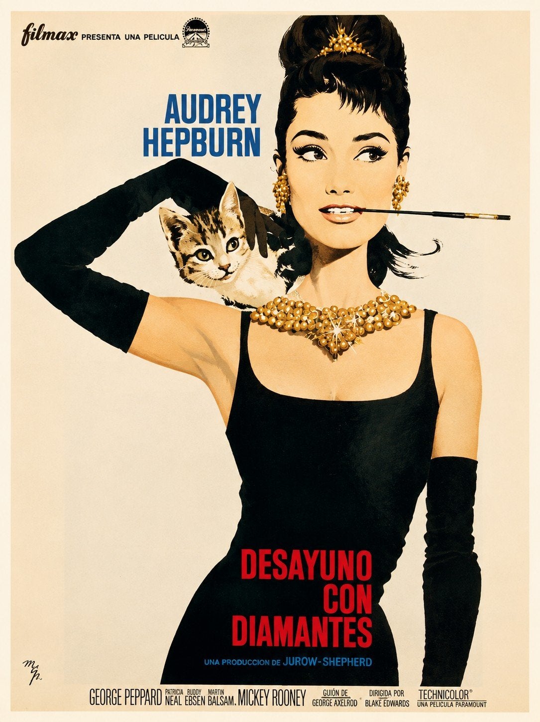 Breakfast at Tiffany's (Desayuno con Diamantes) Poster, Ophalen of Verzenden, Zo goed als nieuw, A1 t/m A3, Film en Tv