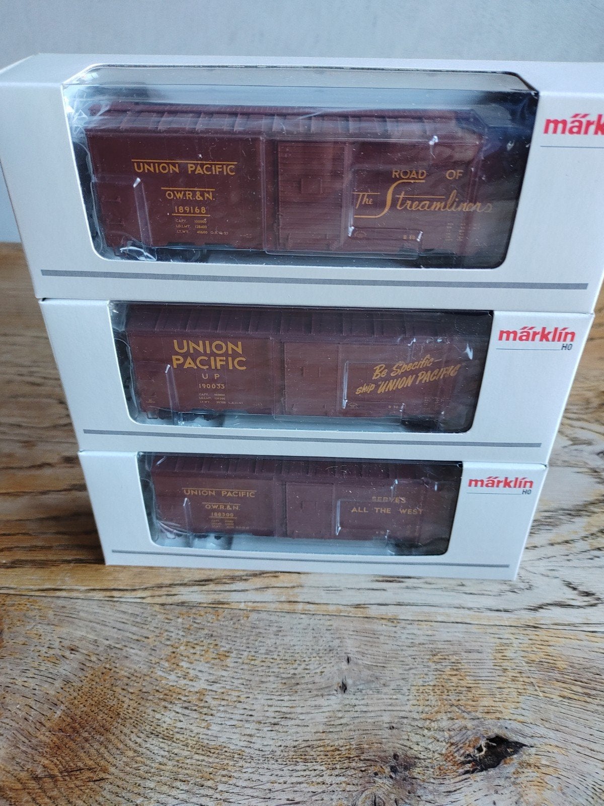 Märklin HO Union Pacific Goederenwagons (3 stuks), Ophalen of Verzenden, Zo goed als nieuw, Wagon, Märklin
