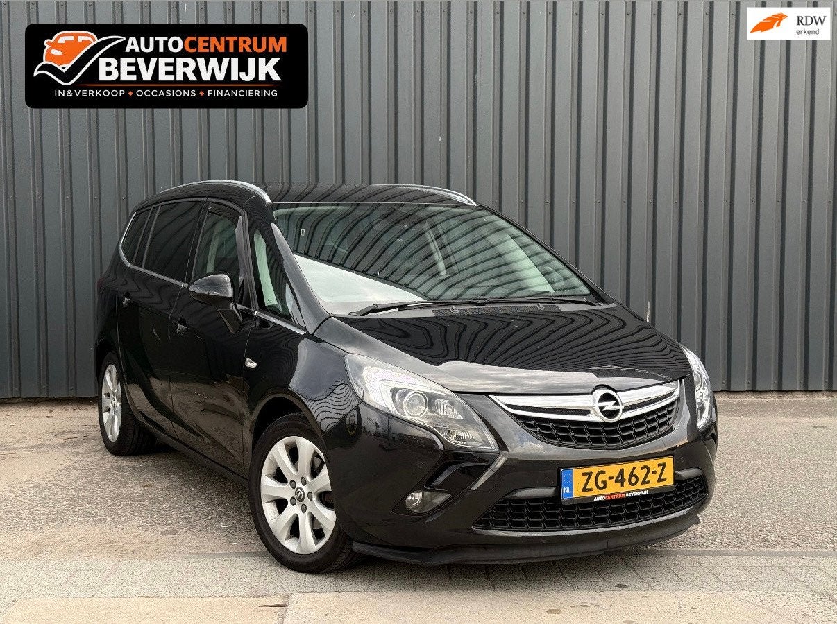 Opel Zafira Tourer 1.4 Cosmo 140pk AUT 2014 Zwart 7 Zits, Euro 5, Stof, Gebruikt, Zwart