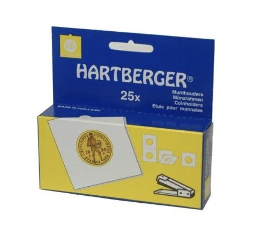 Hartberger munthouders om te nieten 27,5mm (25 stuks), Postzegels en Munten, Ophalen of Verzenden, Overige typen