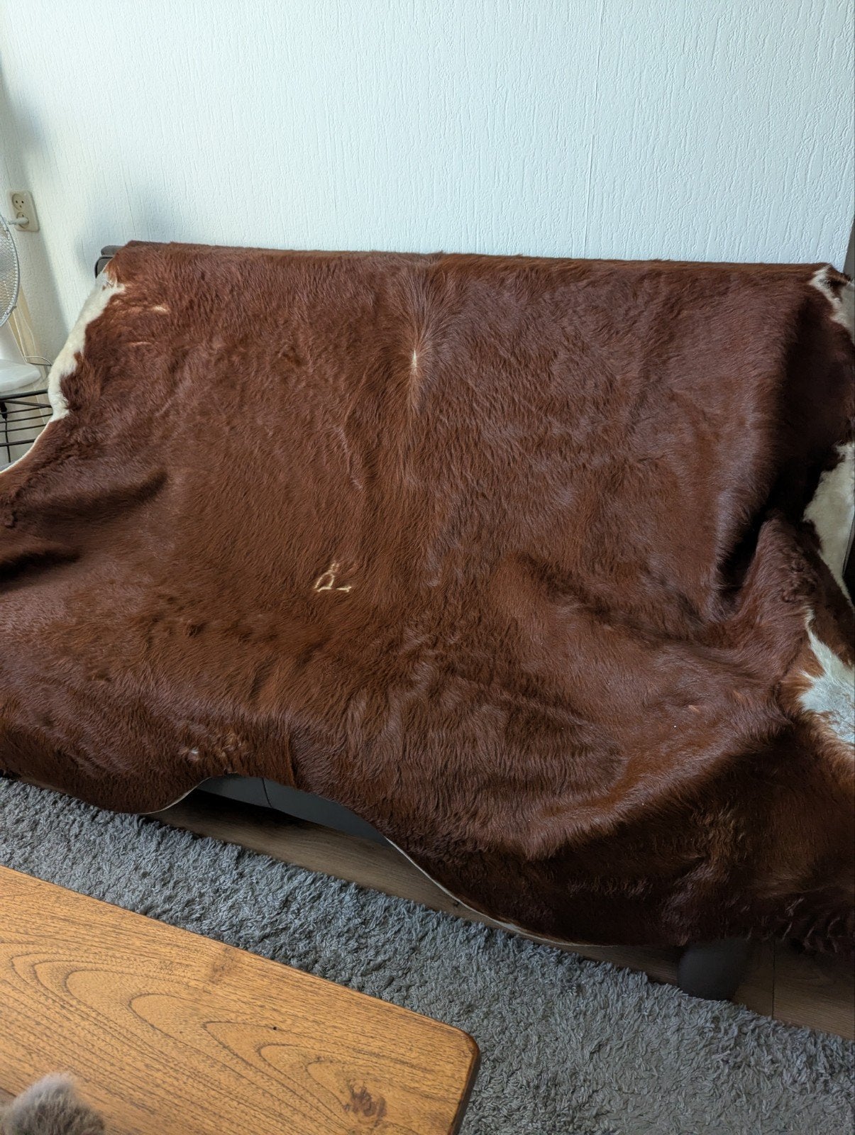 Prachtig bruin-wit koeienvel, zo goed als nieuw, Ophalen, 100 tot 150 cm, Zo goed als nieuw, Natuurlijk, Rustiek