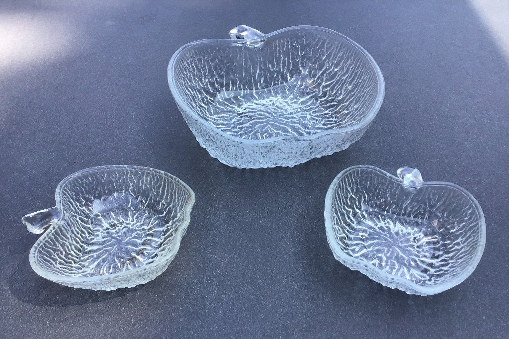 Vintage schalenset appel glas - Italië, Huis en Inrichting, Keuken | Servies, Gebruikt, Ophalen of Verzenden, Overige stijlen