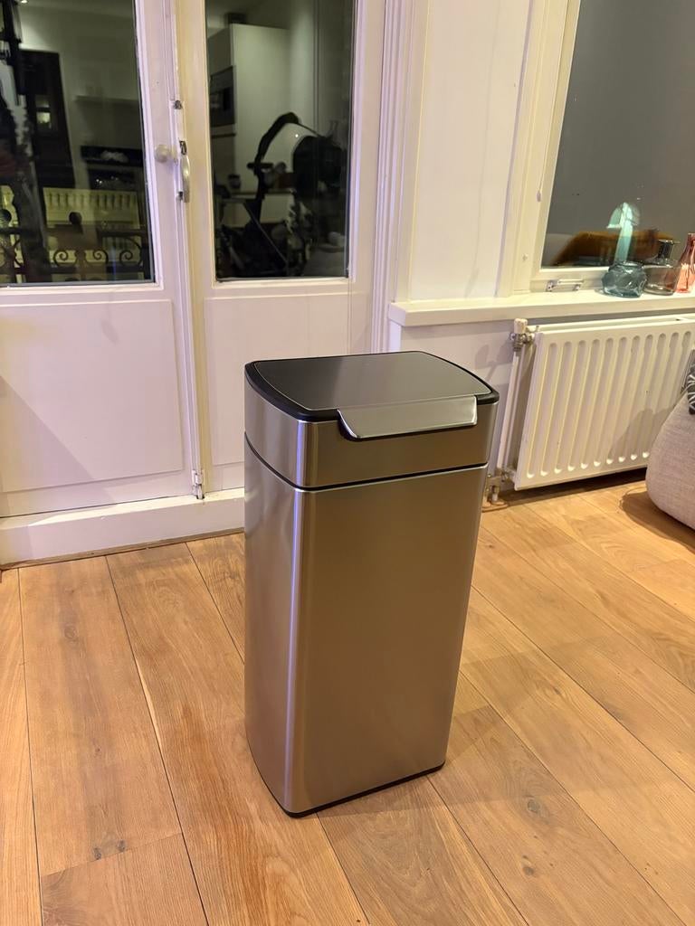 Simplehuman 30L Touch Bar Prullenbak - Geen Vingerafdrukken, Ophalen, Zo goed als nieuw, Rvs, 75 cm of meer