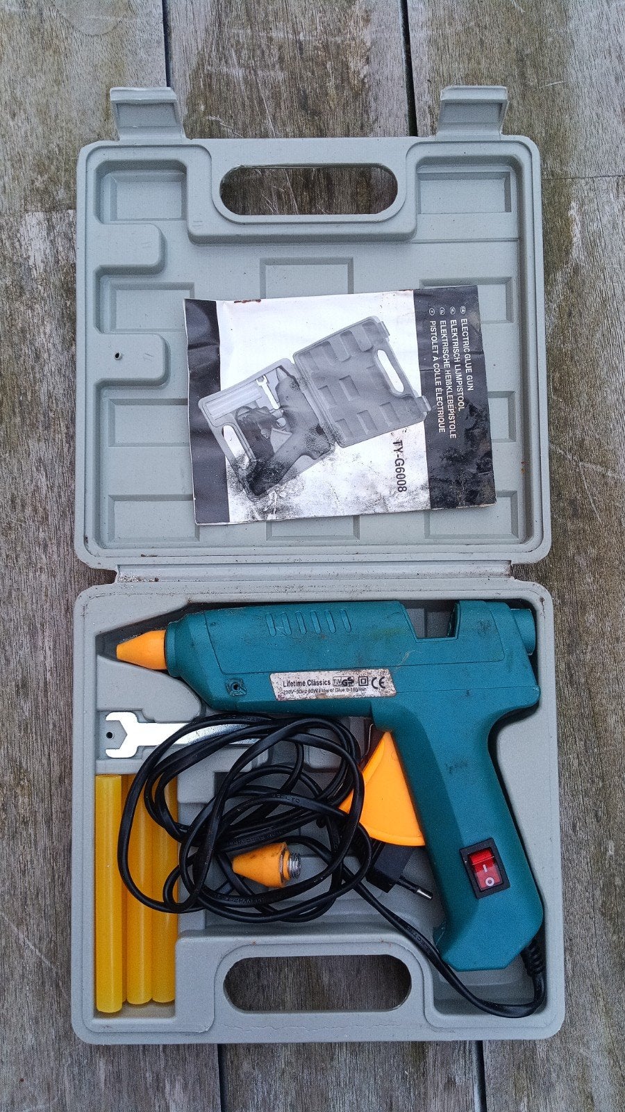Lijmpistool Lifetime Tools 80W in koffer, Ophalen of Verzenden, Gebruikt