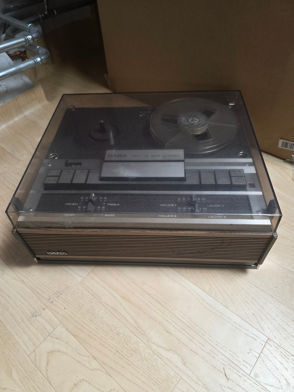 Saba HIFI-TG 554 Stereo Bandrecorder met stofkap, Ophalen of Verzenden, Bandrecorder, Met stofkap