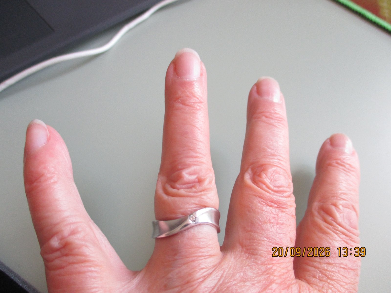 Design 14 karaat witgouden ring met briljant, Sieraden, Tassen en Uiterlijk, Verzenden, Wit, Zo goed als nieuw, Dame