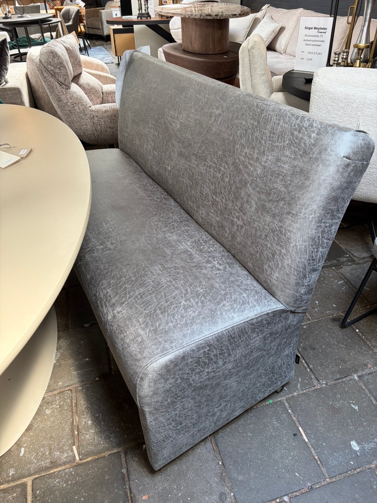 UrbanSofa Eetkamerbank + 3 Stoelen in Leder, Ophalen, Overige kleuren, Nieuw, Vier