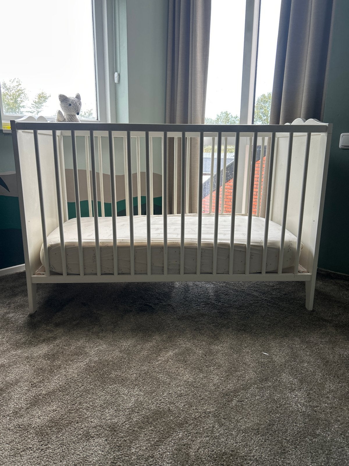 Wit ledikant met matras, Ophalen, Gebruikt, Wit, 190 cm of minder
