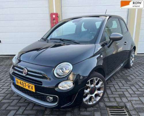 Fiat 500 1.0 Hybride SPORT 1STE EIG/NL-AUTO /PANO/CRUISE/, Auto's, Fiat, 40 €/maand, 4 stoelen, Leder en Stof, Zwart