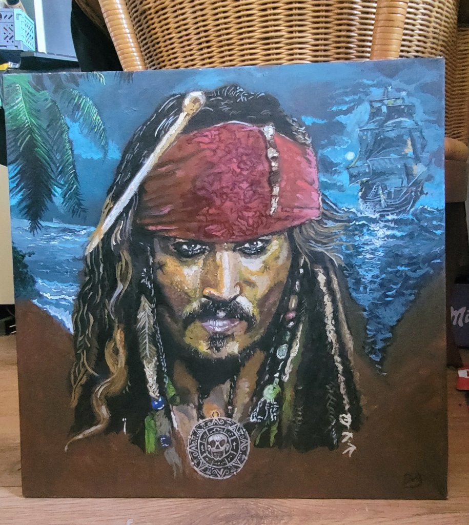 Pirates of the carribean schilderij, Ophalen of Verzenden, Zo goed als nieuw, Schilderij