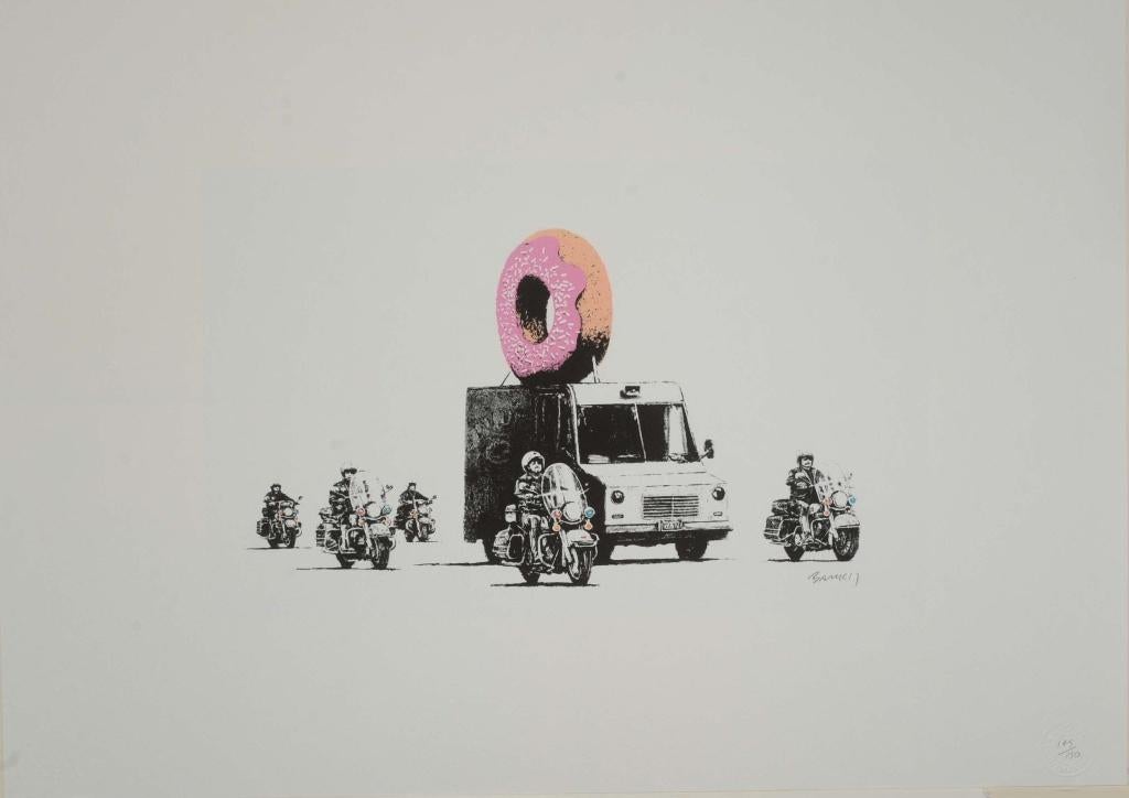 Banksy - Strawberry Donut, Ophalen of Verzenden